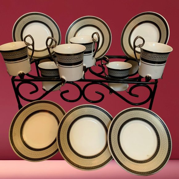 Vintage Espresso Coffee Set of 12 Silver-Plated